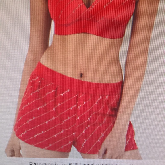 Pink Victoria’s Secret flannel boxy pajama shorts Pin-up Red script medium New - Picture 3 of 7